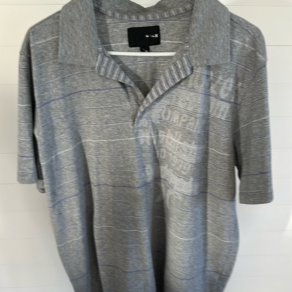 Men's Hurley Grey Collard Shirt, Size XL